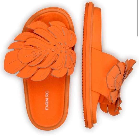 Orange Monstera Anatomic Slide Sandal - Picture 1 of 4